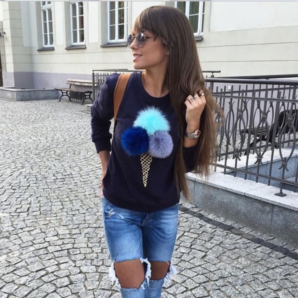 🍦 Pom Pom Ice Cream Sweat shirt - Picture 3 of 7